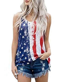 FAYALEQ American Flag T Shirt 4th of July Patriotic USA Flag Shirts Stars Stripe Casual Tees Tops