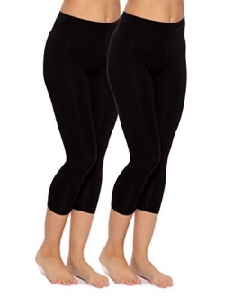 | Cotton Modal Capri Leggings 2-Pack | Lightweight