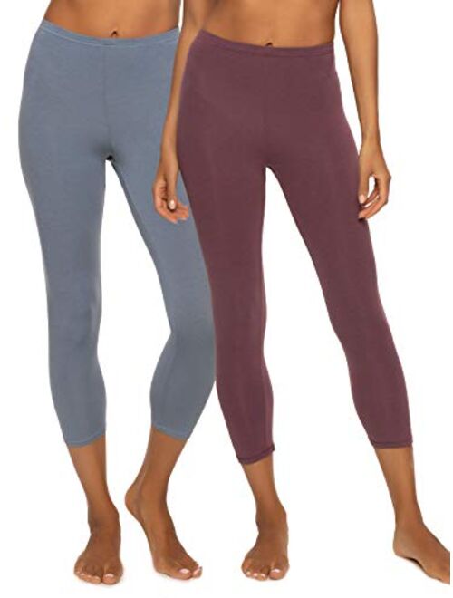 Felina | Cotton Modal Capri Leggings 2-Pack | Lightweight