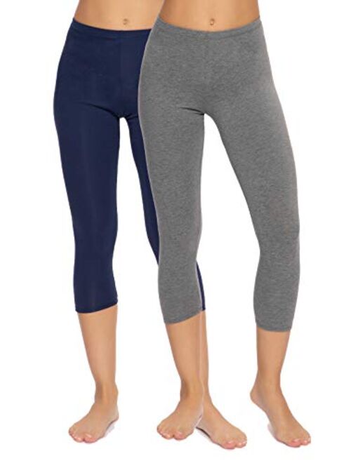 Felina | Cotton Modal Capri Leggings 2-Pack | Lightweight