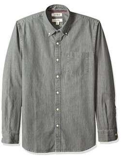 Men's Slim-Fit Long-Sleeve Denim Shirt