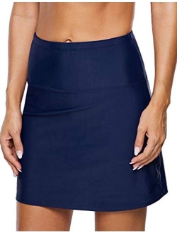 Women's High Waisted Swim Bottom Swim Skirt Skort Bikini Bottom Tankini Swimsuit