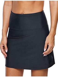 Women's High Waisted Swim Bottom Swim Skirt Skort Bikini Bottom Tankini Swimsuit