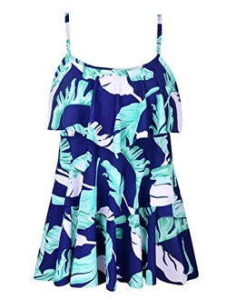 Women's Ruffled Flounce Tankini Top Flowy Layered Swimsuits Bathing Suits Tiered Swim Tops