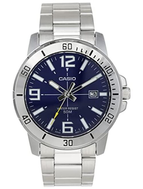 Casio MTP-VD01D-2BV Men's Enticer Stainless Steel Blue Dial Casual Analog Sporty Watch