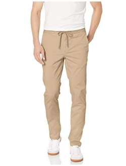 Men's Skinny-Fit Washed Chino Drawstring Pant