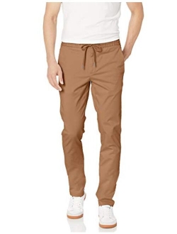 Men's Skinny-Fit Washed Chino Drawstring Pant