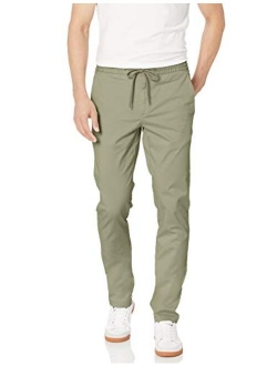 Men's Skinny-Fit Washed Chino Drawstring Pant