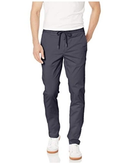 Men's Skinny-Fit Washed Chino Drawstring Pant