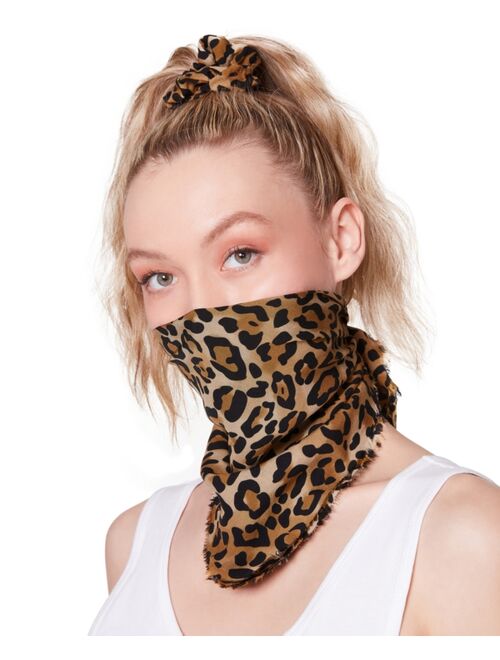 Steve Madden Cotton Leopard-Print Bandana & Scrunchie Set