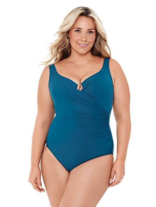 Buy Miraclesuit Womens Swimwear Plus Size Solids Escape Tummy Control 2320