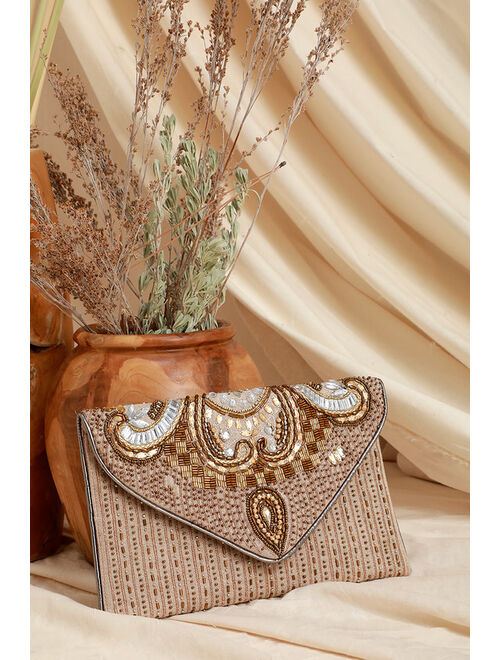 Constantinople Gold Beaded Clutch