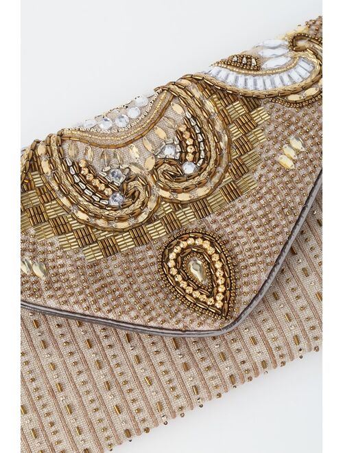 Constantinople Gold Beaded Clutch