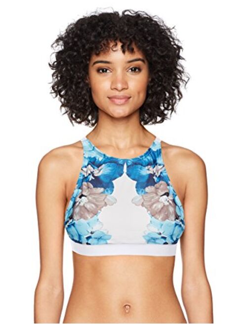 Calvin Klein Women's Printed High Neck Crossback Bikini Bra Top Swimsuit