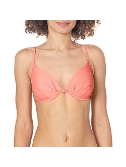 Women's Smoothies Greta Solid Molded Cup Push Up Underwire Bikini Top Swimsuit