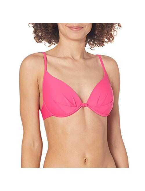 Body Glove Women's Smoothies Greta Solid Molded Cup Push Up Underwire Bikini Top Swimsuit