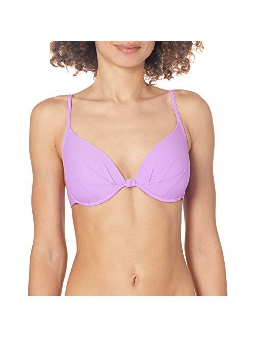 Body Glove Women's Smoothies Greta Solid Molded Cup Push Up Underwire Bikini Top Swimsuit