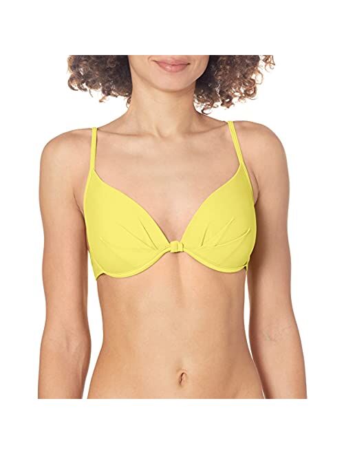 Body Glove Women's Smoothies Greta Solid Molded Cup Push Up Underwire Bikini Top Swimsuit