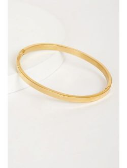 Hang Onto Love 14KT Gold Bangle Bracelet