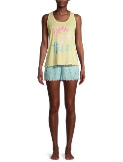 Women's and Women's Plus Whisperluxe Lettuce Hem Tank & Short Set, 2-Piece