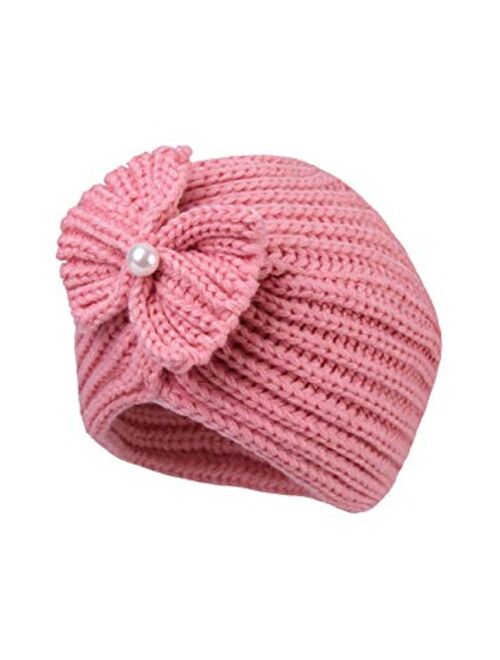 Century Star Baby Hats Warm Knit Baby Winter Hats Toddler Girl Beanie Hat Baby Girls Bows Hats Toddler Beanie Cap with Knot