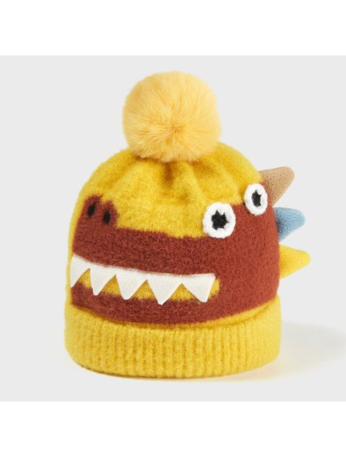 Hat 2021 Baby Newborn Infant Baby Boys Girls Warm Knit Crochet Dinosaur Hat Pompon Beanie Cap шапка шапка