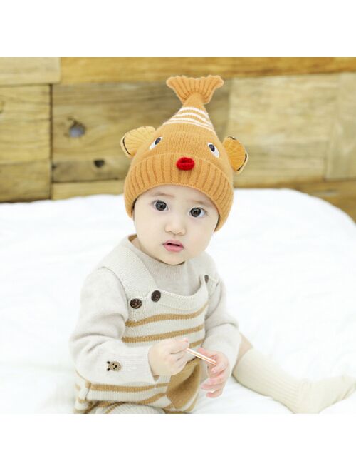 2021 Newborn Girl Boy Baby Hat Infant Winter Warm Cartoon Earflap Knit Crochet Beanie bunny hat bonnet enfant garçon шапка шапка