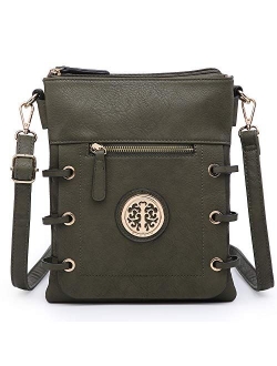 Women's Lightweight Functional Crossbody Bag Multi Pockets Shoulder Bag with Stylish Triple Compartments