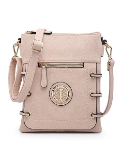 Women's Lightweight Functional Crossbody Bag Multi Pockets Shoulder Bag with Stylish Triple Compartments