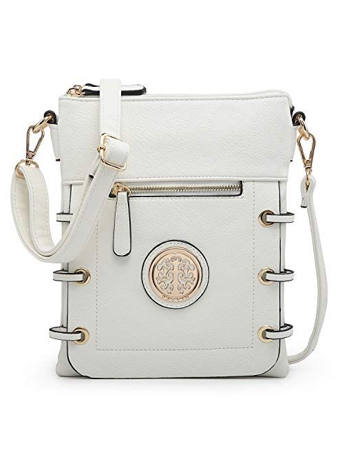 DASEIN Women's Lightweight Functional Crossbody Bag Multi Pockets Shoulder Bag with Stylish Triple Compartments