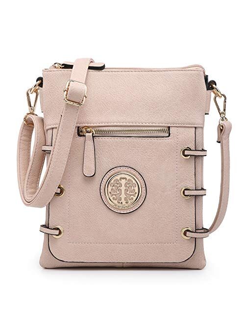 DASEIN Women's Lightweight Functional Crossbody Bag Multi Pockets Shoulder Bag with Stylish Triple Compartments