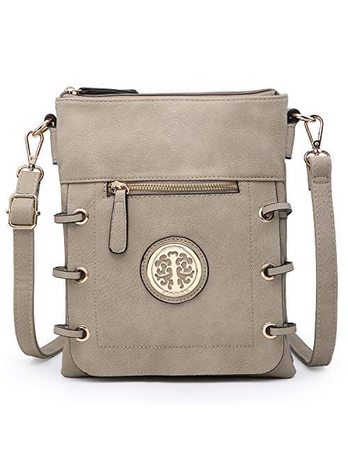 DASEIN Women's Lightweight Functional Crossbody Bag Multi Pockets Shoulder Bag with Stylish Triple Compartments