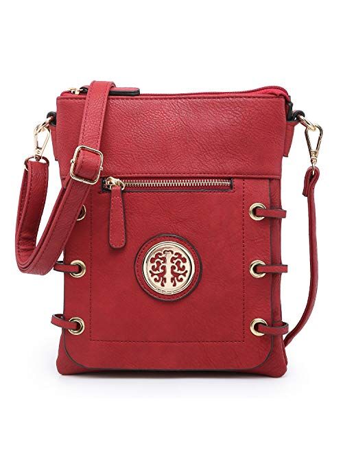 DASEIN Women's Lightweight Functional Crossbody Bag Multi Pockets Shoulder Bag with Stylish Triple Compartments