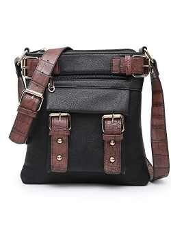 Women Lightweight Crossbody Bags Soft Vegan Leather Messenger Bag Shoulder Bag Travel Purse