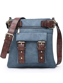 Women Lightweight Crossbody Bags Soft Vegan Leather Messenger Bag Shoulder Bag Travel Purse