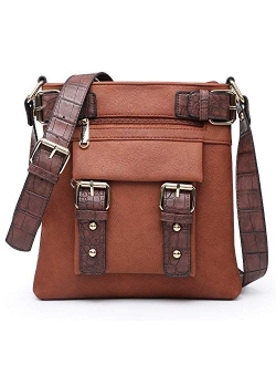 Women Lightweight Crossbody Bags Soft Vegan Leather Messenger Bag Shoulder Bag Travel Purse