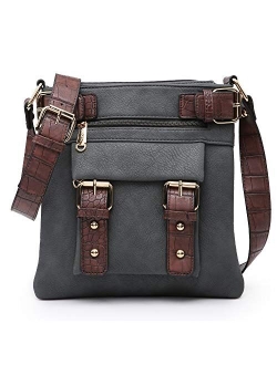 Women Lightweight Crossbody Bags Soft Vegan Leather Messenger Bag Shoulder Bag Travel Purse