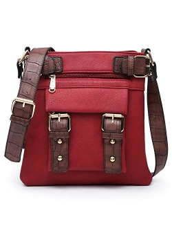 Women Lightweight Crossbody Bags Soft Vegan Leather Messenger Bag Shoulder Bag Travel Purse