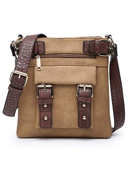 Women Lightweight Crossbody Bags Soft Vegan Leather Messenger Bag Shoulder Bag Travel Purse