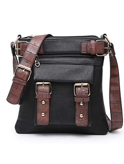 Dasein Women Lightweight Crossbody Bags Soft Vegan Leather Messenger Bag Shoulder Bag Travel Purse