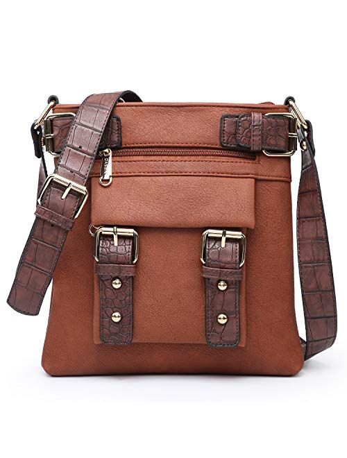 Dasein Women Lightweight Crossbody Bags Soft Vegan Leather Messenger Bag Shoulder Bag Travel Purse