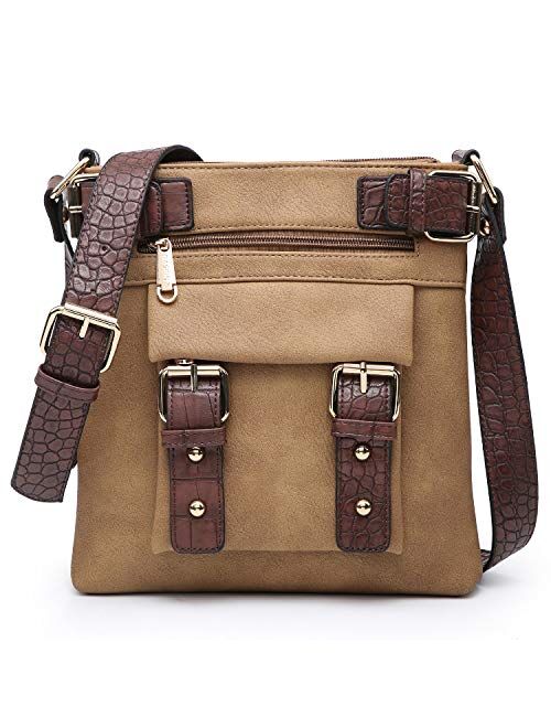 Dasein Women Lightweight Crossbody Bags Soft Vegan Leather Messenger Bag Shoulder Bag Travel Purse