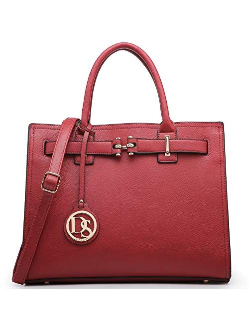 Dasein Women Satchel Purses Handbags Belted Top-handle Work Tote Shoulder Bags with Long Strap