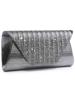 Evening Bag for Women Glitter Rhinestone Wedding Evening Purse Envelope Clutch Crossbody Shoulder Bags