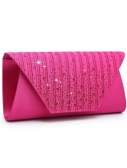 Evening Bag for Women Glitter Rhinestone Wedding Evening Purse Envelope Clutch Crossbody Shoulder Bags