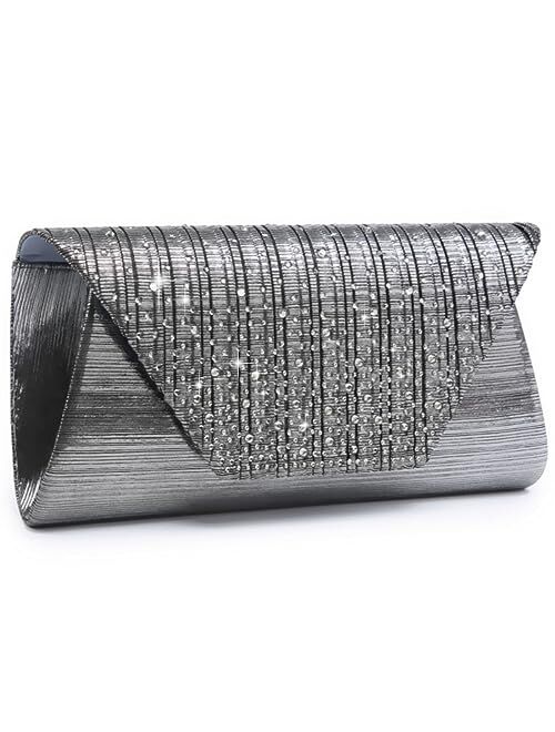 Dasein Evening Bag for Women Glitter Rhinestone Wedding Evening Purse Envelope Clutch Crossbody Shoulder Bags