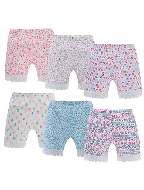 Anktry 2-12 Years Old Girl’s Solid Color Biking Shorts Safety Dress Boyshort Panties for Toddlers 6 Pack Underwear