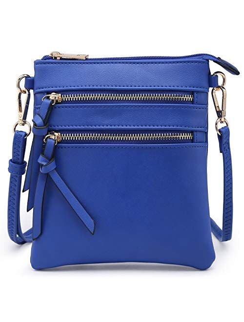 Dasein Crossbody Bag Lightweight Shoulder Purse Functional Handbag Multi Pocket Vegan Leather