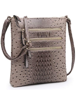 Women Functional Multi Pocket Crossbody Bag Lightweight Travel Shoulder Bag