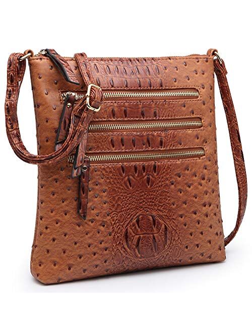 Dasein Women Functional Multi Pocket Crossbody Bag Lightweight Travel Shoulder Bag